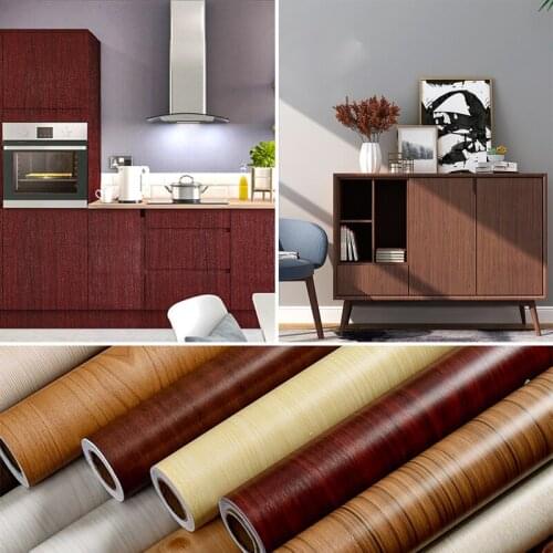 Classic Wood Grain Stickers Wallpapers Home Decor Office PVC Waterproof Oil-proof Self Adhesive Easy to Clean Desk Wardrobe DIY