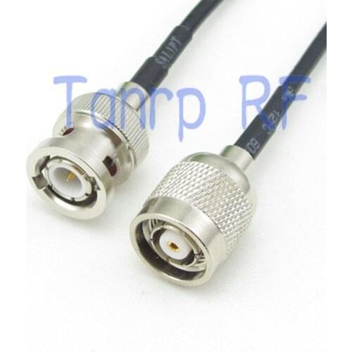 50CM Pigtail coaxial jumper cable RG174 extension cord 20in RP-TNC male ( hole pin) plug to BNC male plug RF connector adapter