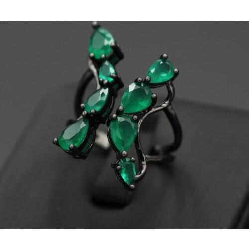 Rings for Women Flower Open Finger Rings with Cubic Zirconia for Women Gift Gorgeous Adjustable Beauty Ring Fashion Jewelry