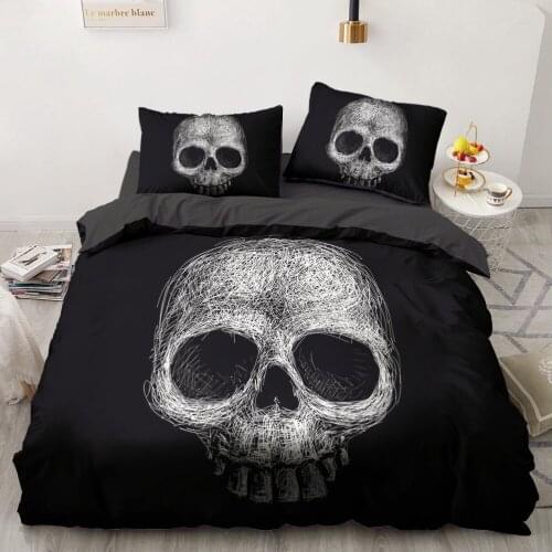 American Bedding Set Duvet Cover Set Quilt Covers Sets Comforter Case King Queen Full Twin Size 3D Skull Bedclothes