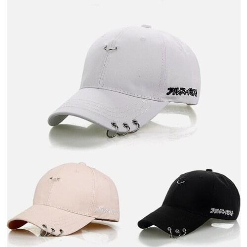 LINJW Spring Baseball Cap with Ring Casual Dad Korean Style Summerhat Hats for Men Hip Hop Snapback Caps for Women Baseball Hat