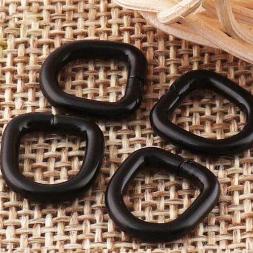 200PCS metal Black D Ring Buckles D Rings belt purse handles Webbing Purse Bag Handbag purse Hardware d-ring Purse strap-7mm