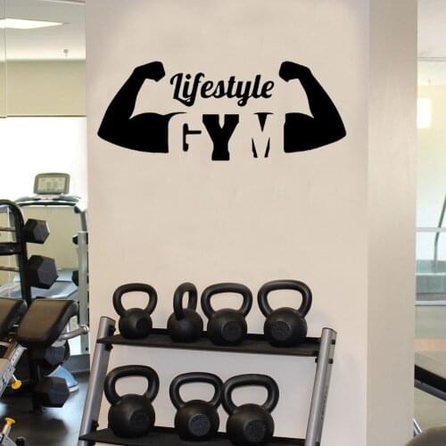 Fashion Gym Wall Sticker Fitness Lifestyle Decals Home Decor Bedroom Living Room Decoration Fitness Room Art Wallpaper Poster