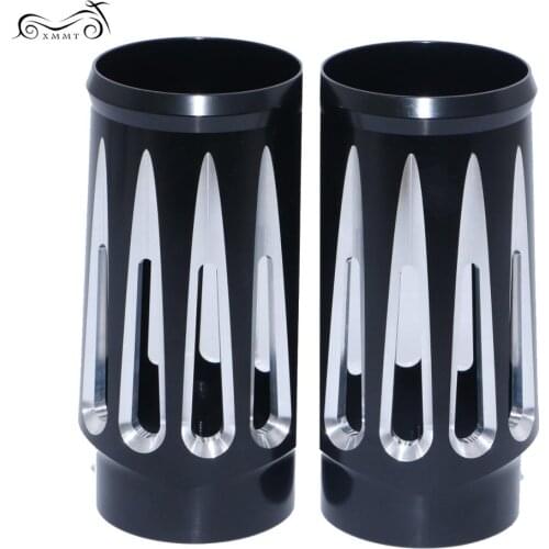 Motorcycle Front Fork Boot Slider Covers Black For Harley Touring Road King Electra Street Glide 1984-2012 2013