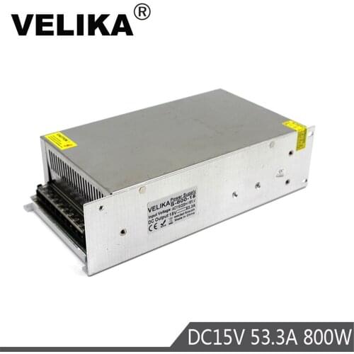 Single Output DC15V adjustable 53.3A 800W Switch power supply 110V 220V input DC15V Output SMPS for LED Strip light 3D Printer