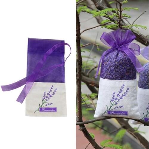 12pcs Organza Lavender Sachet Bag Floral Printing Lavender Bags Empty Fragrance Pouch Sachets Bag Spice Savings Pack 15cm