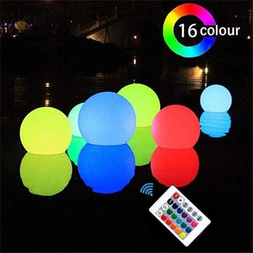 Floating Ball Pool Light 19 Inch Inflatable IP68 Waterproof Rechargeable 16 Color Changing Led Glow Globe Pool Night Lamp