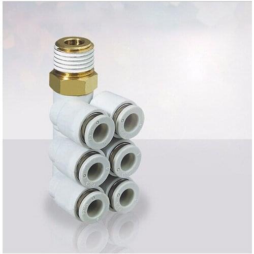 Tube size 12mm-3/8 PT thread Style Male Elbow Triple Branch KQ2ZT