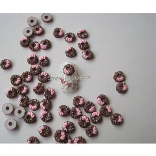 RC79-1 30pcs Cute Donut Shape Nail Resin Decoration Outlooking