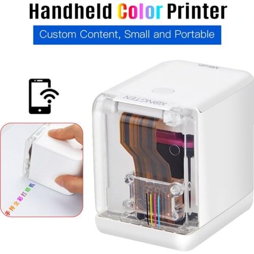 MBrush Handheld Printer Portable Inkjet Printer Color Barcode Printer 1200dpi with Ink Cartridge APP for Customized Text Number