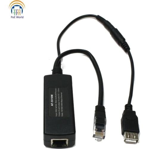 802.3af POE Splitter Gigabit power over ethernet splitter separator with 5V10W output with female USB adapter for 5V USB devices