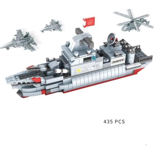 WW2 Military Series World War II Destroyer Warship SWAT DIY Model Building Blocks Bricks Toys Gifts