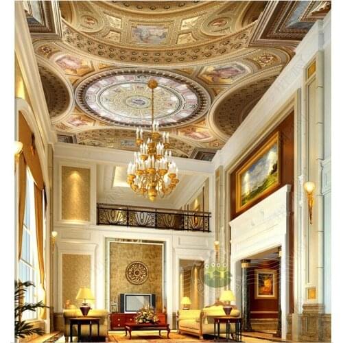 WDBH custom photo 3d ceiling murals wallpaper Exquisite and magnificent European palace interior decor 3d wall murals wallpaper