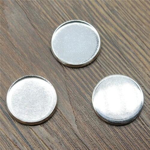 WYSIWYG 20pcs 2 Colors 10/12/14/16/18/20mm Copper Material No Hanging Cabochon Base Setting DIY Pendant Tray Blank