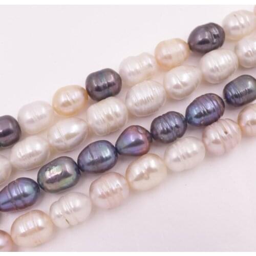 Teardrop Ringed Pearl Loose Beads 15 inches Jewelry Making DIY 10mmX12mm