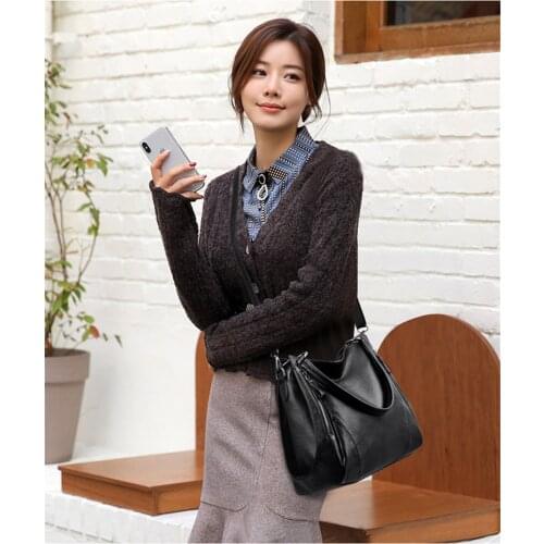 Ladies Leather Top-Handle Bag Main Luxury Handbags Women Bags Designer Brand Female Shoulder Bag Vintage Hand Bag