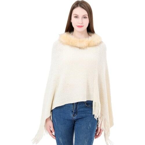Fur Collar Winter Shawls And Wraps Bohemian Fringe Womens Autumn Ponchos And Capes Batwing Sleeve Cape Coat