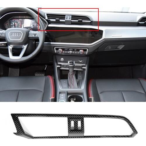 1PCS For Audi Q3 2019 2020 ABS Car Accessories Middle Conditioner Air Outlet Trim Frame Panel Decoration Cover