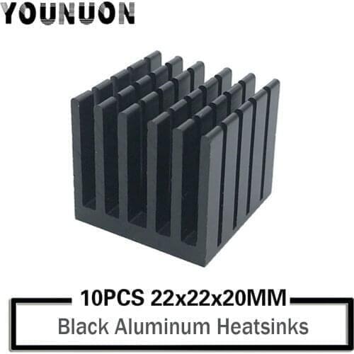 10pcs 22x22x20mm aluminum heat sink radiator heat sink for electronic chip IC LED motherboard chip with thermal Conductive Tape