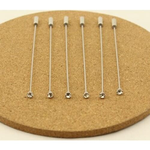 10pcs/lot 96mm Length Head Brooches Pins With Stopper Safety Pin Crystal Rhinestone Brooch for DIY Jewelry Marking Accessories