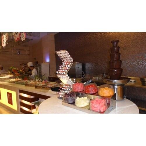 5 Tiers Chocolate Fountain Machine in Children Birthday Party Wedding Melting Pot Chocolate Fondue Tempering Machine 110V 220V