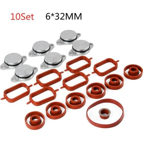 AP03 10set New Manifold Gaskets & Swirl Flaps Kit 6*32MM For BMW 330d 335d 530d X3 X5 E70 X6 3.0d,sd