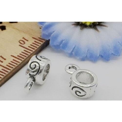 Free Ship 300Pcs Tibetan Silver Spacer Bail Beads Connector Fit Bracelet 12x8mm