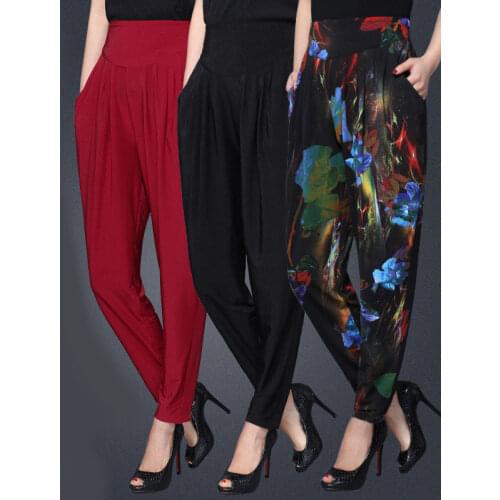 Spring and summer Womens pants large size L-3XL pants loose wide leg female harem pants nine pants trousers for women