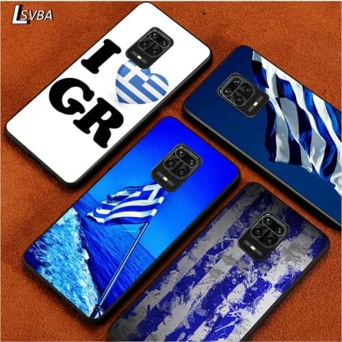 Black Soft Cover Greece national flags for Xiaomi Redmi Note 9 9S 8 8T 7 7S 6 5A 5 4X 4 Pro Max Prime Phone Case