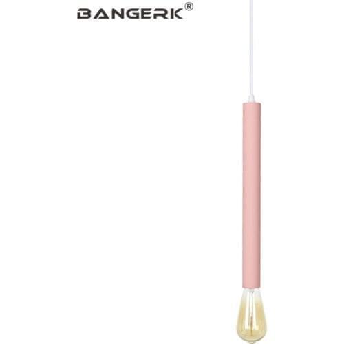 Color Iron Straight Pendant Lamps Edison Loft Decor Nordic Modern LED Hanging Light Fixtures Home Pendant Lighting Luminaire