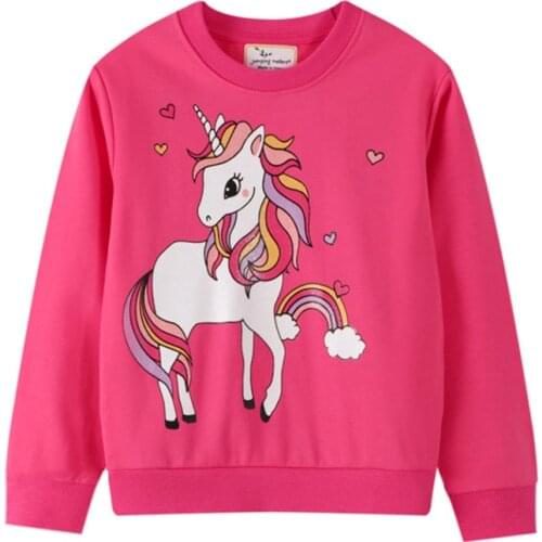 Jumping Meters New Arrival Unicorns Sweatshirts for Girls Autumn Winter Children Cotton Clothes Long Sleeve Girls Blouse Tops