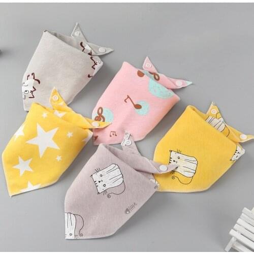 Baby Bibs Triangle Lovely Cotton Thick Cotton Breathable Saliva Towel Boys Girls Feeding Newborn Slabber Absorbent Bibs