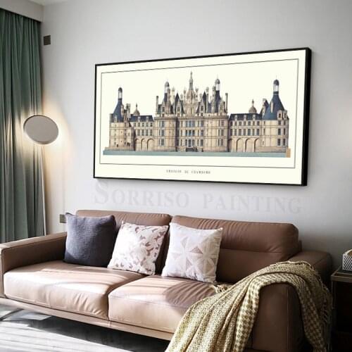 Europe Classical Castle Building Canvas Painting Wall Art Dining Pictures Posters And Prints For Living Room Home Study Decor