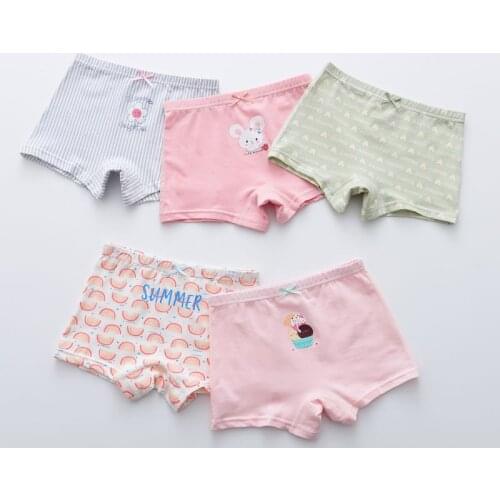 HPBBKD 5Pcs/lot Girls Cotton Boxer Briefs Girl Panties Girls Boxer Shorts Childrens Panties Kids Underwear For 2-14 Years GU267