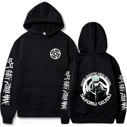 Jujutsu Kaisen Gojo Satoru Japanese Anime Long Sleeve Hoodies Loose Casual Pullovers Unisex Fashion Streetwear Winter Sweatshirt