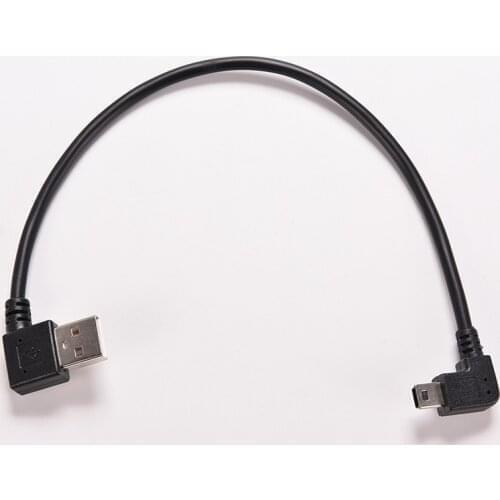 JETTING Mini USB Data Cable 25cm Right Angle USB 2.0 A Male To Mini USB 5 Pin Left Angle Male Cable Cord Adapter Connector