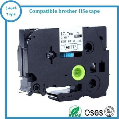 Compatible P TOUCH HSe-241 17.7mm White HSe heat shrinkable tape cartridge for cable identification