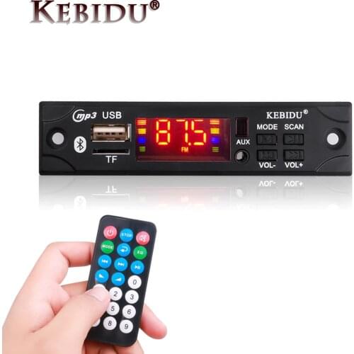Kebidu 5V 12V Wireless Bluetooth MP3 WMA Decoder Board MP3 Player Car Audio USB TF FM Radio Module with Remote Control For Car