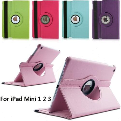 360Degree Rotating Leather Smart Shell Cover Case for Apple iPad mini 1 2 3 Stand Flip Folio Screen Protector Coque 7.9 Funda