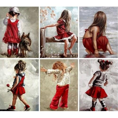 GATYZTORY DIY Pictures By Number Girl Kits Painting By Numbers Figure House Drawing On Canvas HandPainted Gift Home Decor