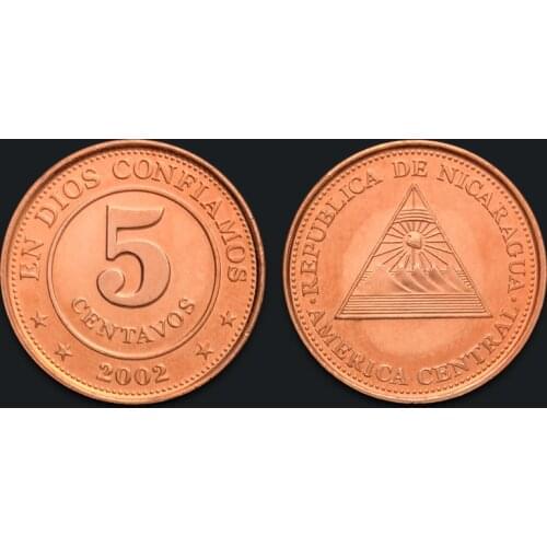 Nicaragua 5 cents 2002100% Real Unc Genuine Original Coins Collection Coin