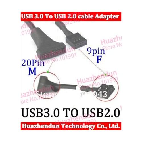 New High Quality Wholesale 100pcs / lots 10 cm USB 3.0 To USB 2.0 cable Adapter USB2.0 To USB3.0 Cable 4.8Gbps Free Shipping