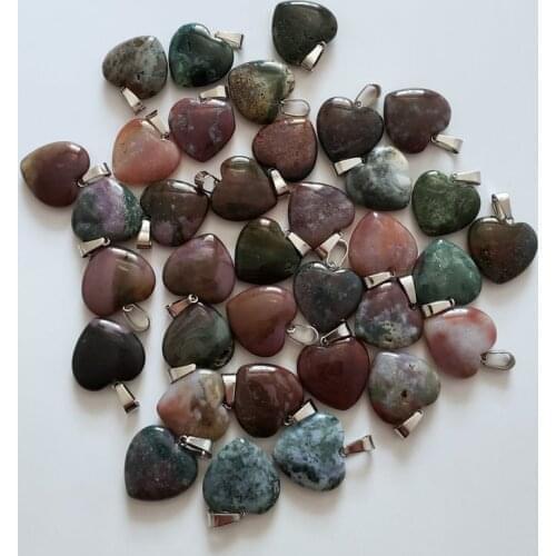 2018 fashion high quality heart natural india onyx charms pendants for jewelry making 20mm 50pcs/lot Wholesale