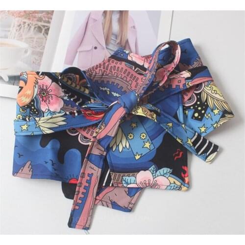 Belt Japanese Fashion Kimono Women Girl Asian Streetwear Retro Floral Print Bowknot Yukata Wide Ladies High Embroidery Waistband