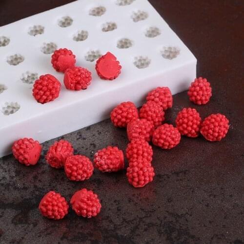 Silicone Mold Fondant Mould Sugar Cake Mold Mulberry Shape Fruit Total 32 Holes Silicone Rubber for Cake Decorations PRZY 001