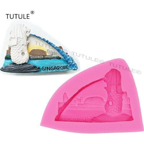 Gadgets Merlion park silicone mold Cold Porcelain-Chocolate-Polymer Clay-Hard Candy-Resin-Ice-Candle Making-silicone mold
