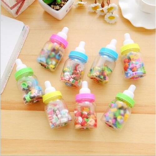 Party Favors 5pcs/pack Childrens Creative Cartoon Animal Fruit Bottle Eraser Student Rubber Stationery School Supplies
