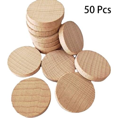 Wood Wedding Round 50Pcs For DIY Crafts Wood Centerpieces Natural Beech Log Unfinished Round Slices Shooting Props Discs 30mm
