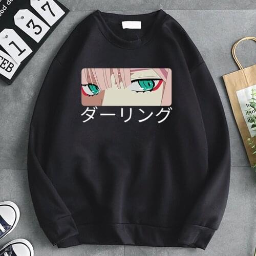 Darling In The Franxx Hoodies Zero Two Man Sweatshirts Winter Fleece Crewneck Tracksuits High Quality Loose Casual Streetwear