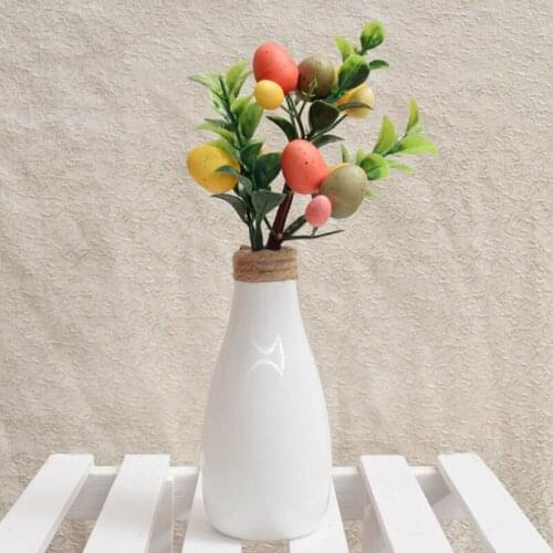 Easter Egg Tree Decoration Artificial Green Leaf Vases Cutting Simple Desktop Ornaments @LS
